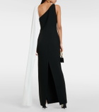 Roland Mouret One-shoulder scarf-detail cady gown