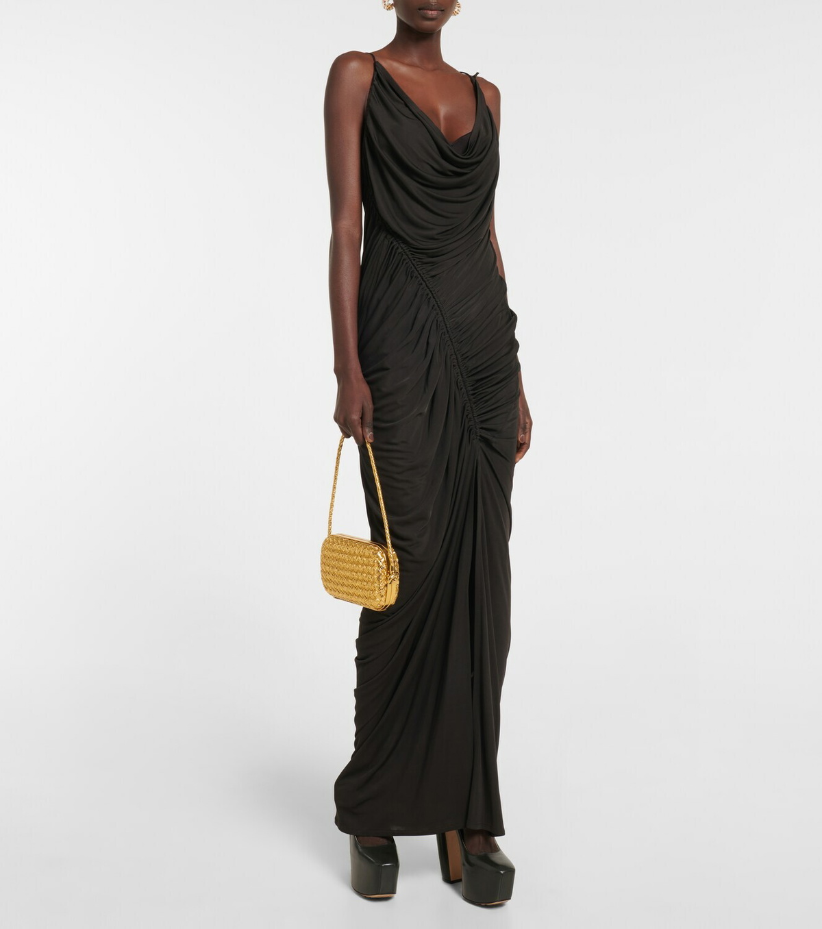Bottega Veneta - Knot Mini metallic leather shoulder bag