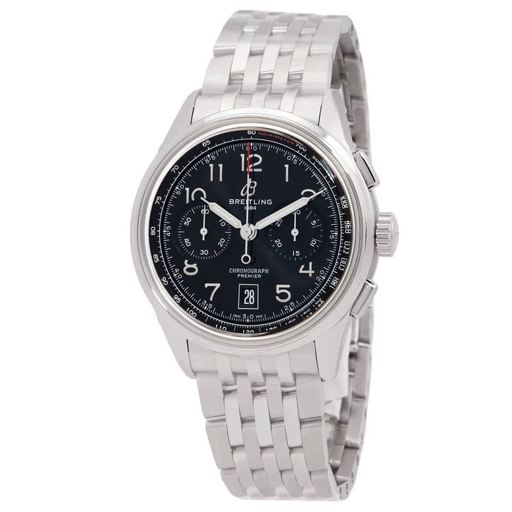 Photo: Breitling Premier B01 Chronograph 42 Automatic Black Dial Mens Watch AB0145221B1A1