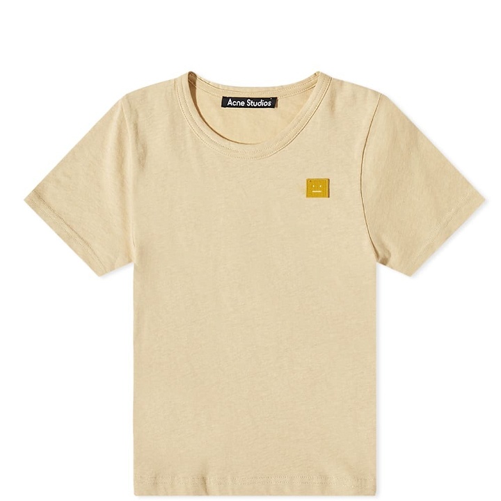 Photo: Acne Studios Mini Men's Nash Face T-Shirt in Pale Yellow Melange
