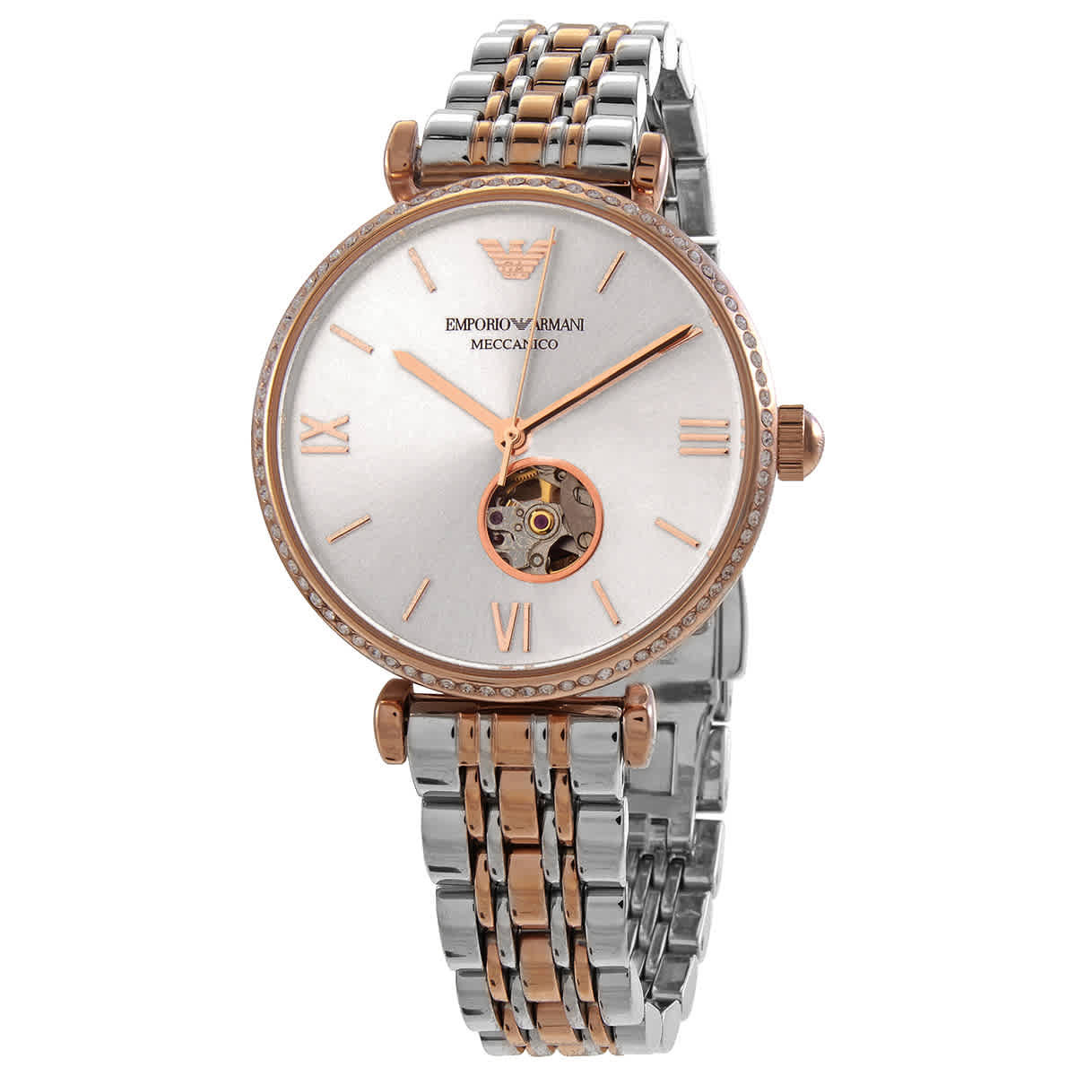 Emporio Armani GIANNI T-BAR Automatic Crystal Ladies Watch AR60019 ...