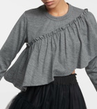 Noir Kei Ninomiya Ruffled cropped wool sweater