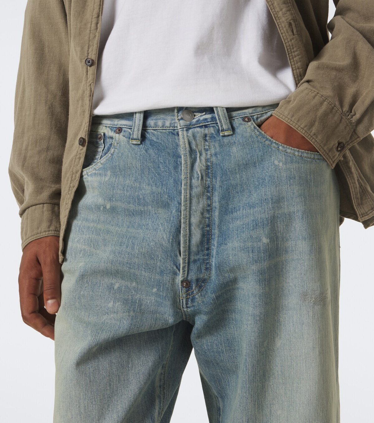 A.Presse No. 37 distressed straight jeans
