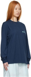 Sunnei SSENSE Exclusive Navy Cotton Long Sleeve T-Shirt