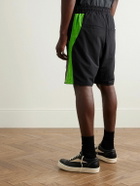Satoshi Nakamoto - Tech Straight-Leg Mesh-Panelled Colour-Block Nylon Drawstring Shorts - Green