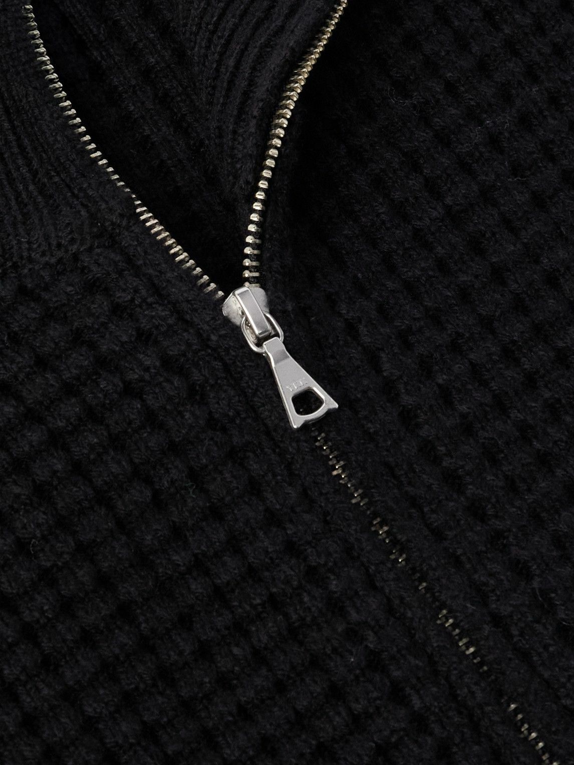 John Elliott - Slim-Fit Waffle-Knit Zip-Up Cardigan - Black