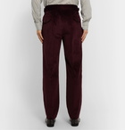 Rubinacci - Manny Pleated Cotton-Blend Corduroy Trousers - Burgundy