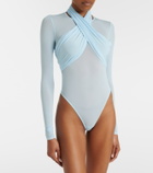 Wardrobe.NYC Draped sheer bodysuit