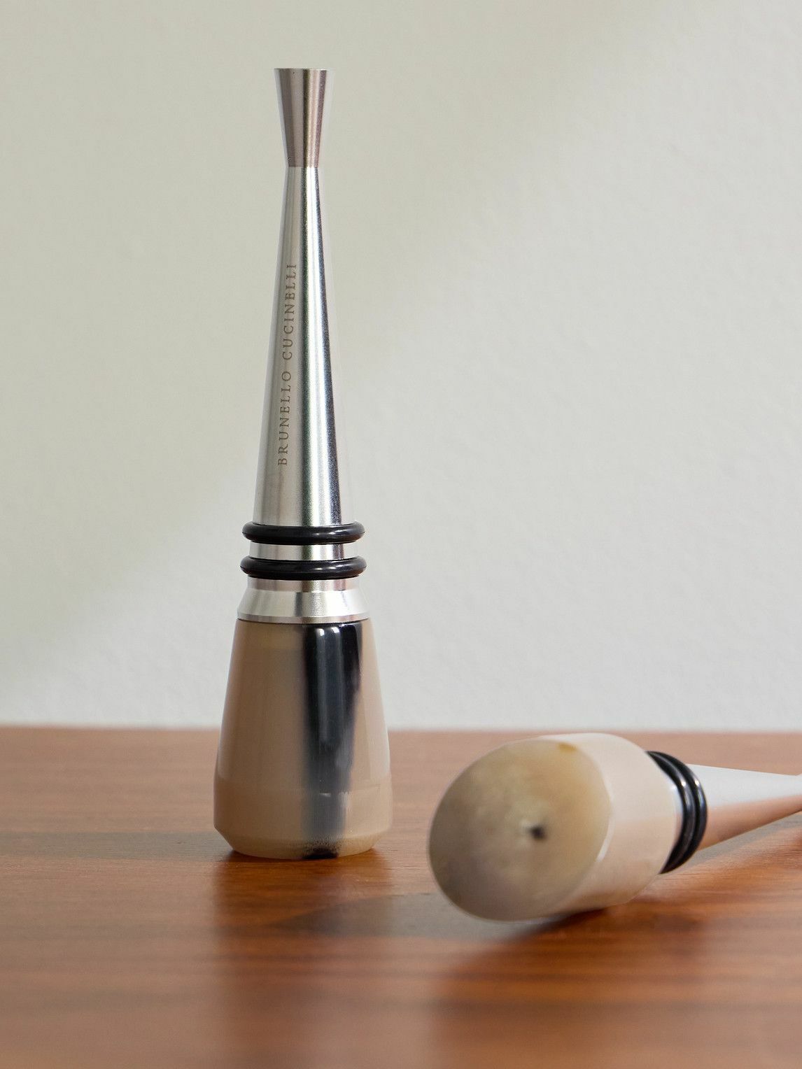 Brunello Cucinelli - Set of Two Horn and Stainless Steel Bottle Stoppers