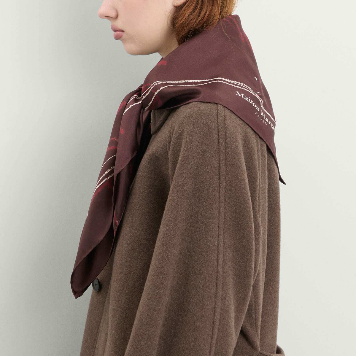 Maison Margiela Women's Number Scarf in Burgundy 