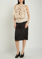Maison Margiela Ruffled Silk top Sand