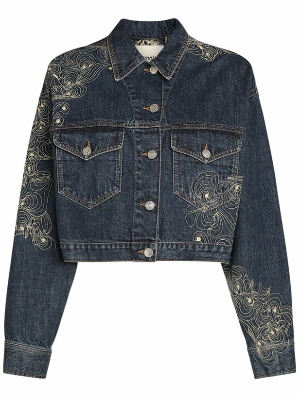 Photo: ISABEL MARANT - Isleya Embroidered Denim Jacket