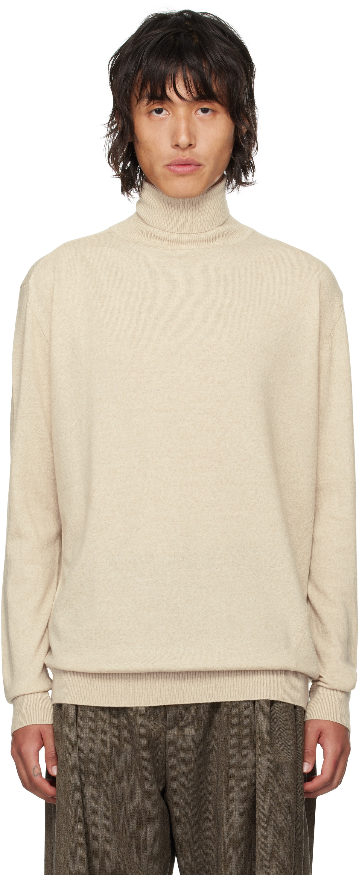Hed Mayner Beige Twisted Seam Turtleneck Hed Mayner
