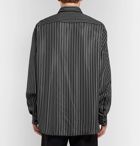 Joseph - Oversized Pinstriped Satin Shirt - Men - Black