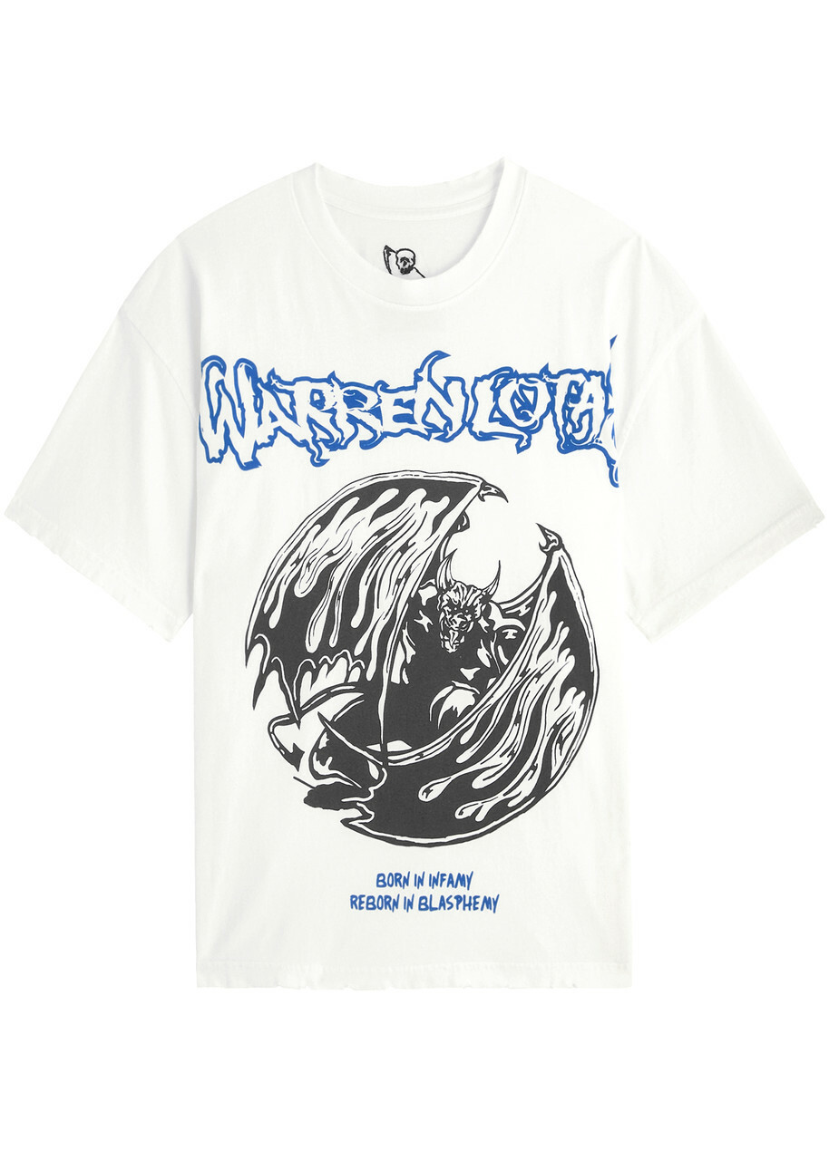 Warren Lotas Gargoyle Printed Cotton T-shirt White