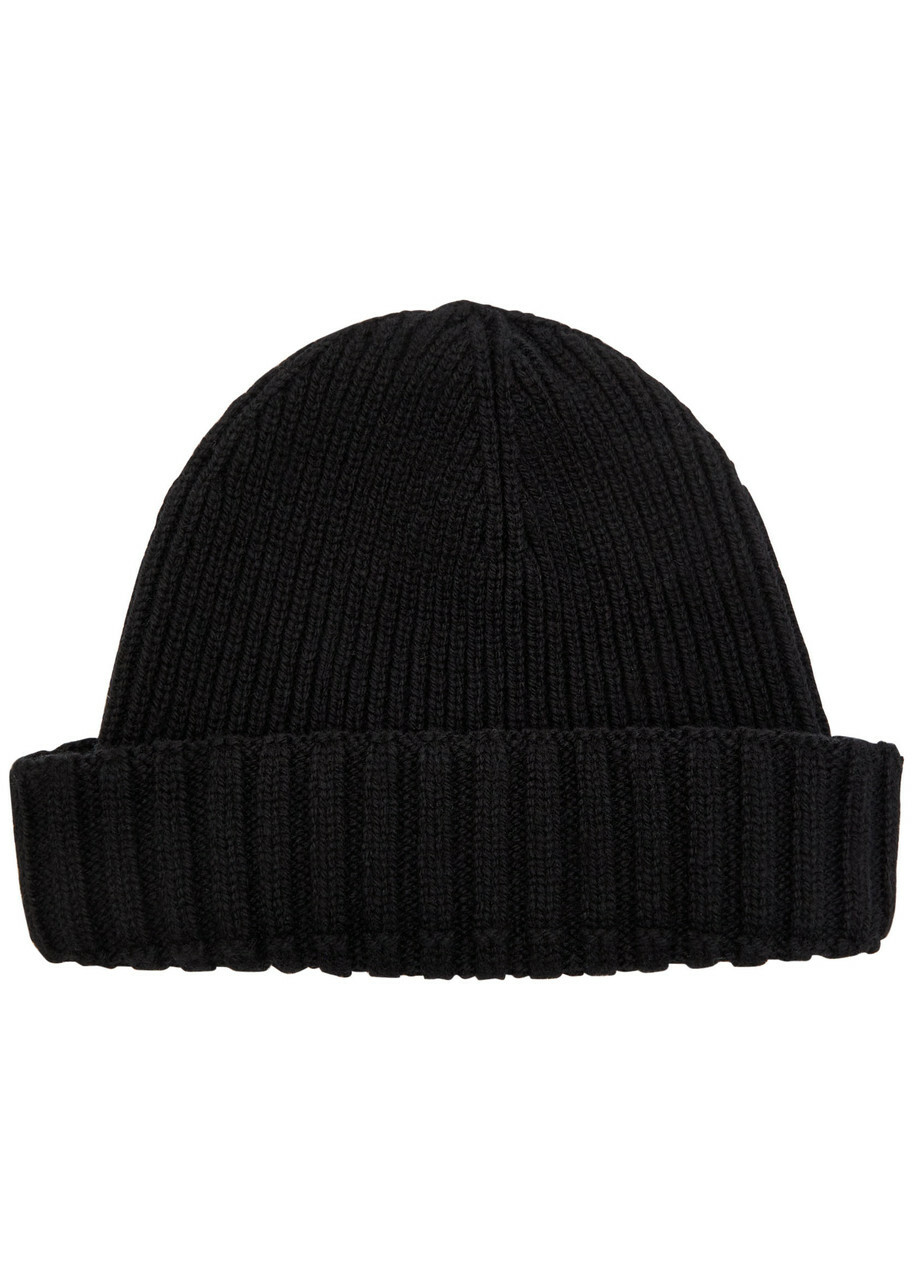 John Smedley Elke Ribbed Cashmere and Wool-blend Beanie - Black - One Size