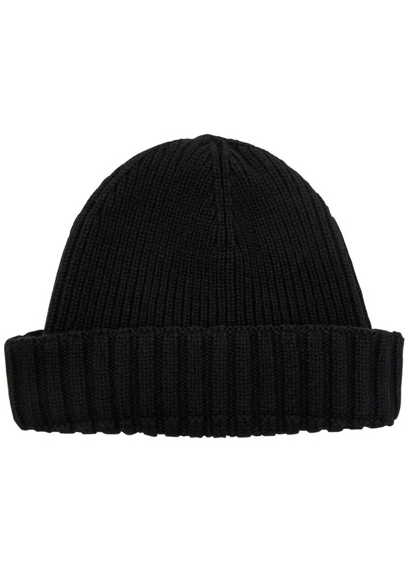 Photo: John Smedley Elke Ribbed Cashmere and Wool-blend Beanie - Black - One Size