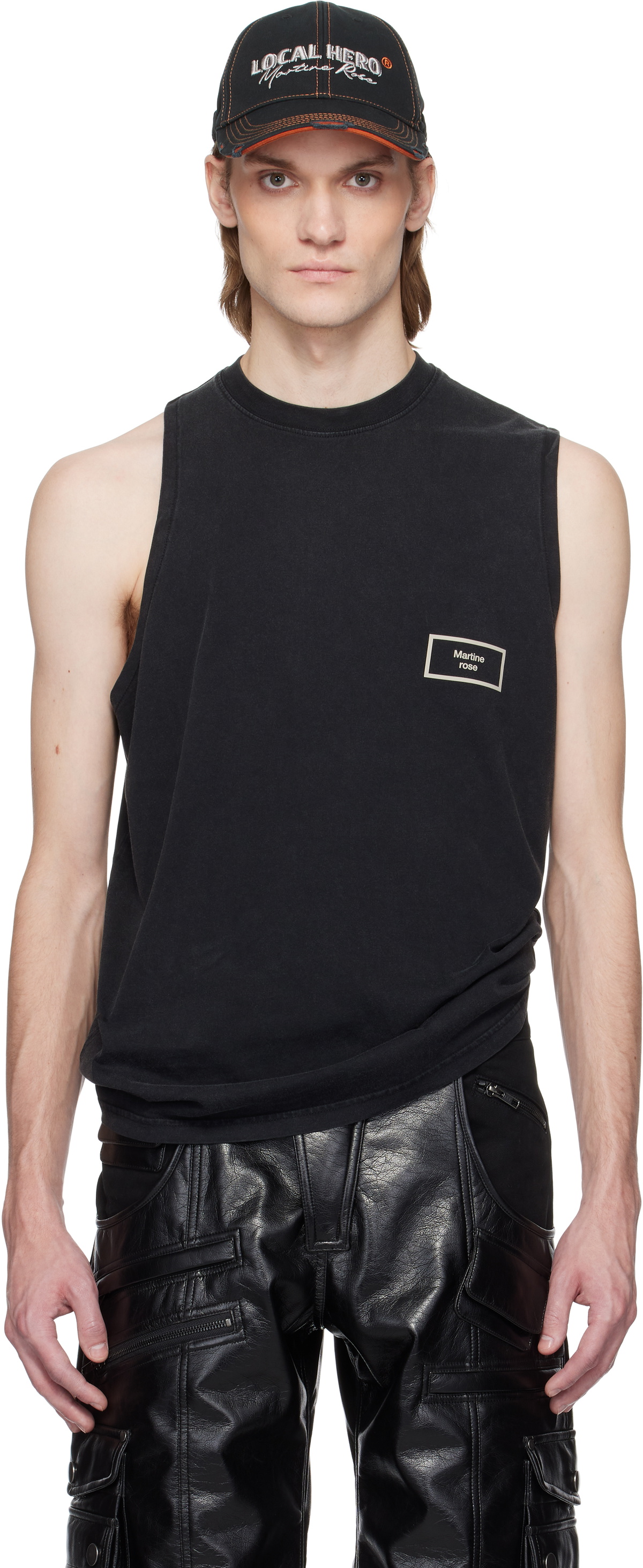 トップス MARTINE ROSE Punk vest black M Martine Rose Black Wonky Punk Vest Martine Rose