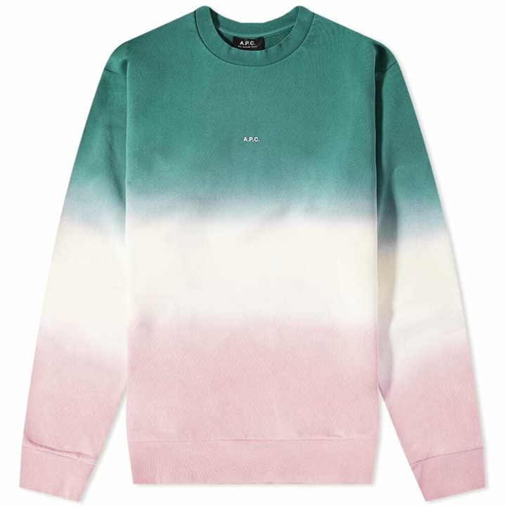 Photo: A.P.C. Men's Chris Dip Dye Crew Sweat in Pink