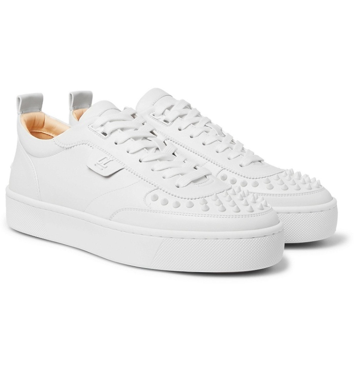 Photo: Christian Louboutin - Happyrui Spiked Leather Sneakers - White