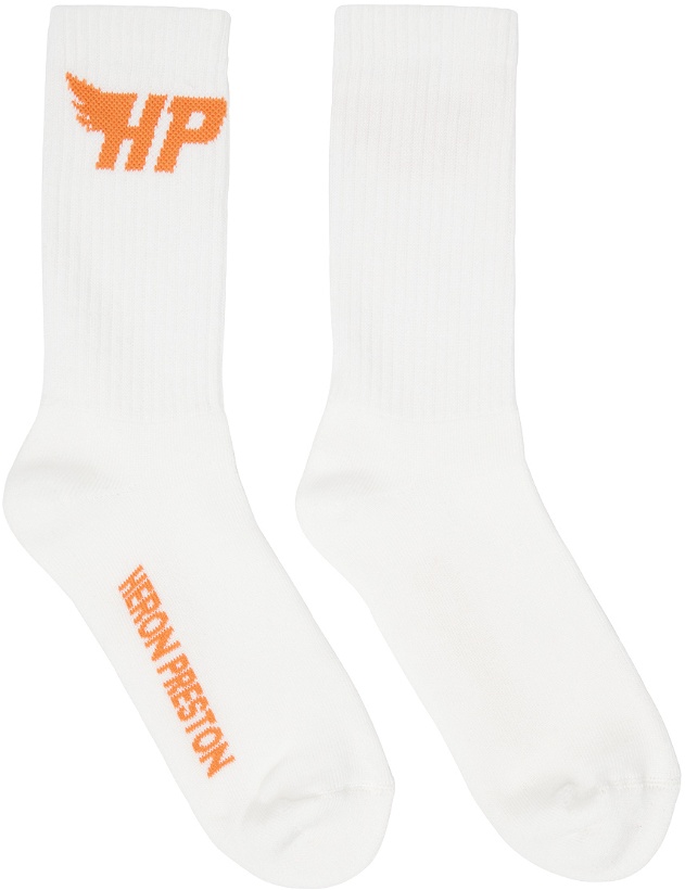 Photo: Heron Preston White & Orange HP Fly Socks