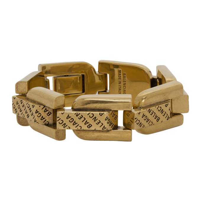 Photo: Balenciaga Gold Precious Logo Link Bracelet