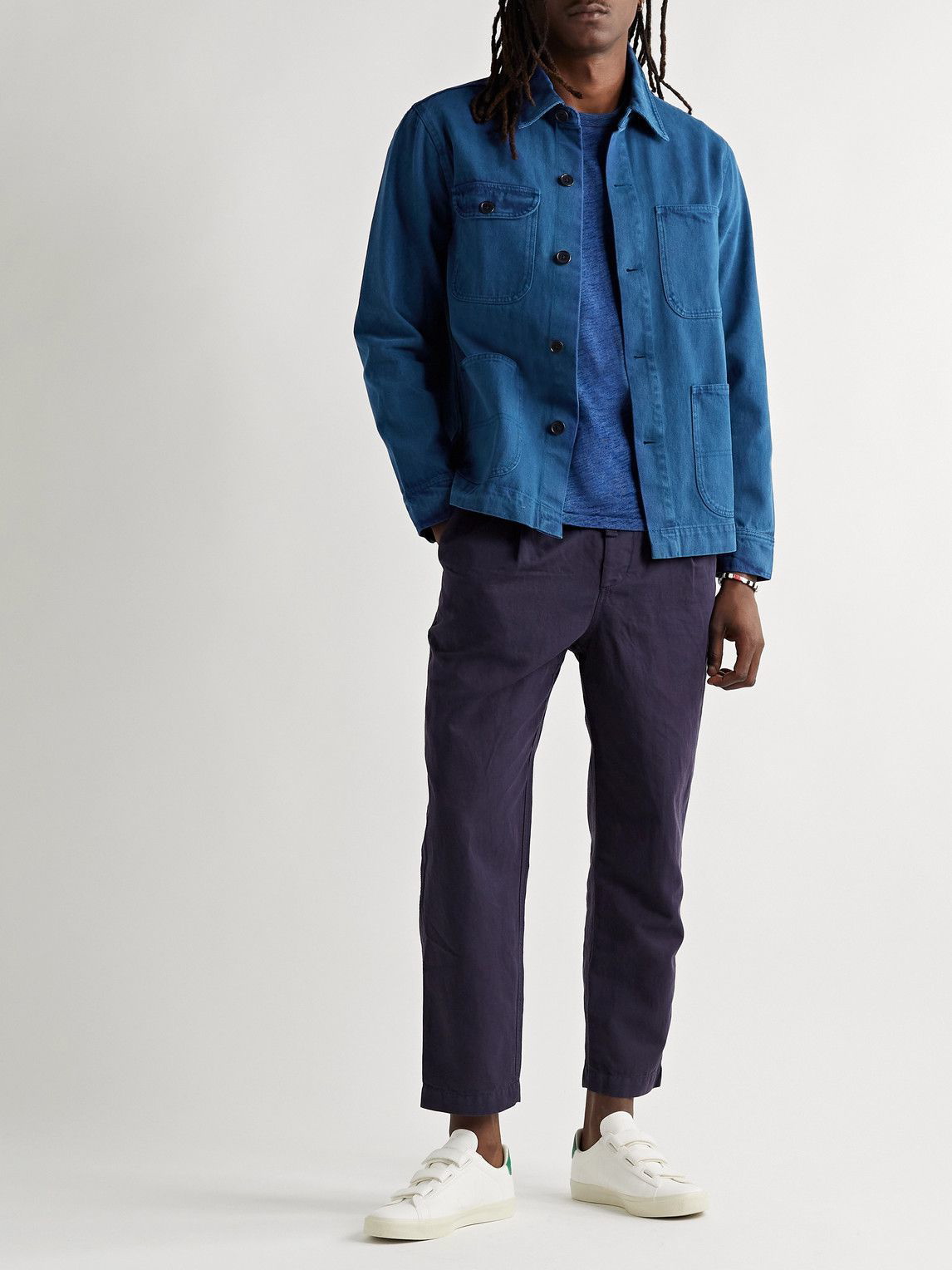 Alex Mill Garment Dyed Recycled Denim Jacket Blue Alex Mill