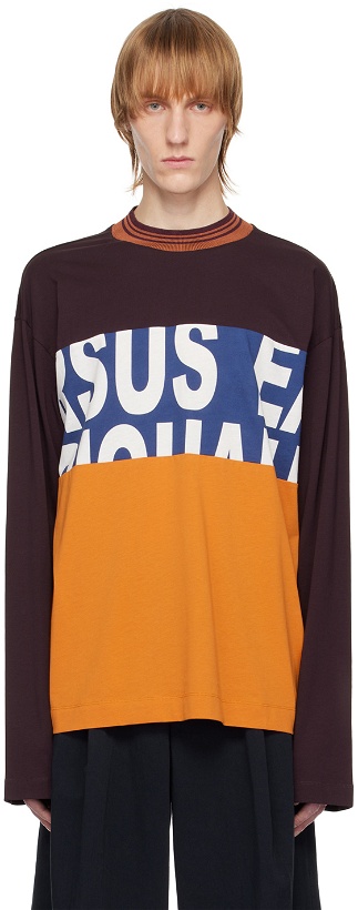 Photo: Dries Van Noten Multicolor Paneled Long Sleeve T-Shirt
