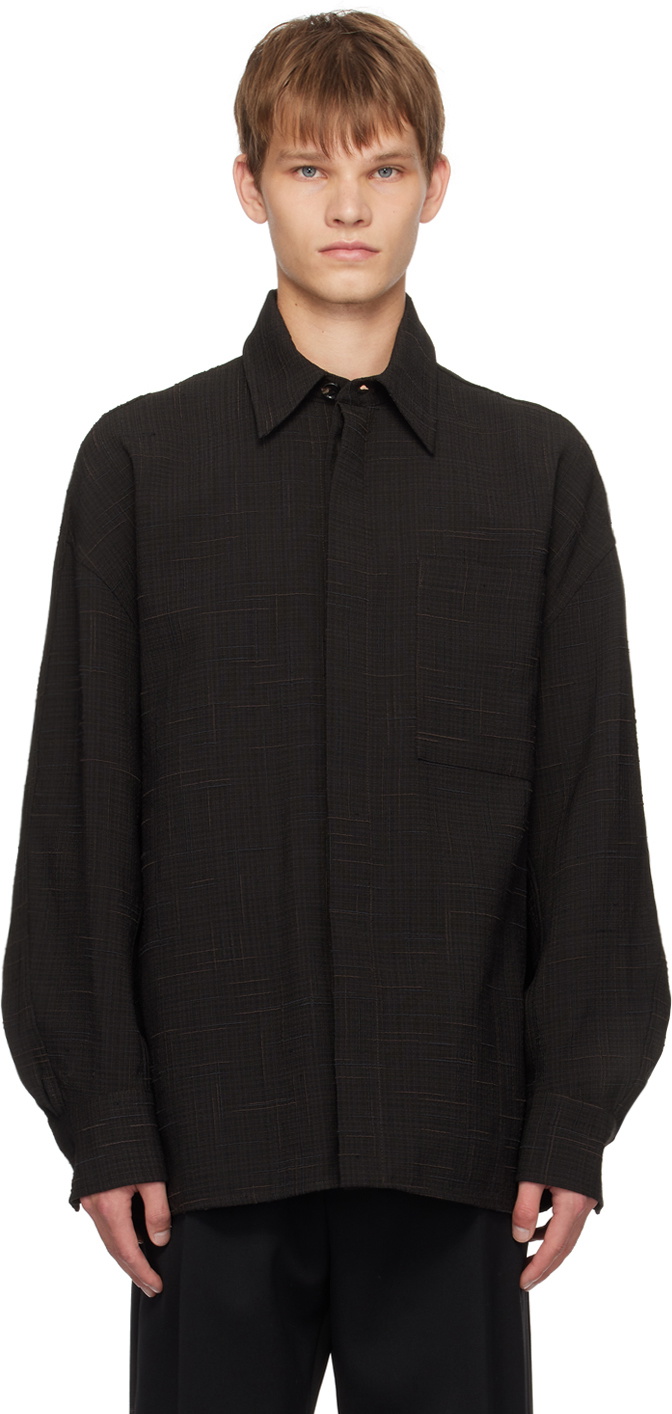 Bottega Veneta Brown Criss-Cross Shirt Bottega Veneta