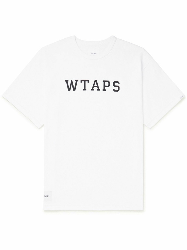 Photo: WTAPS - Logo-Print Cotton-Blend Jersey T-Shirt - White