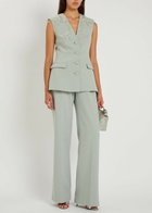Huishan Zhang Sigrid Crystal-embellished Woven Vest Grey