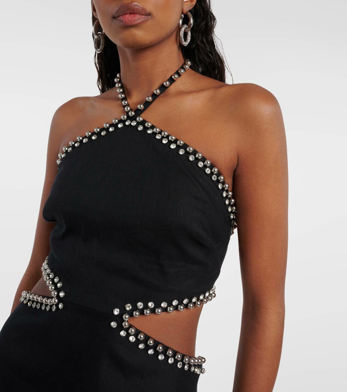 line & dot tanner dress White Polka Dot Bandeau Felicity Midi Dress
