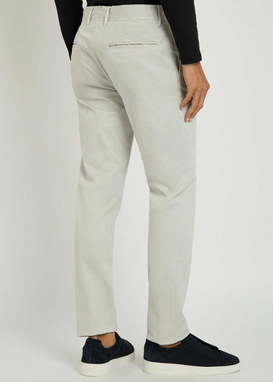 Slowear Slim-leg Stretch-cotton Trousers Light Grey