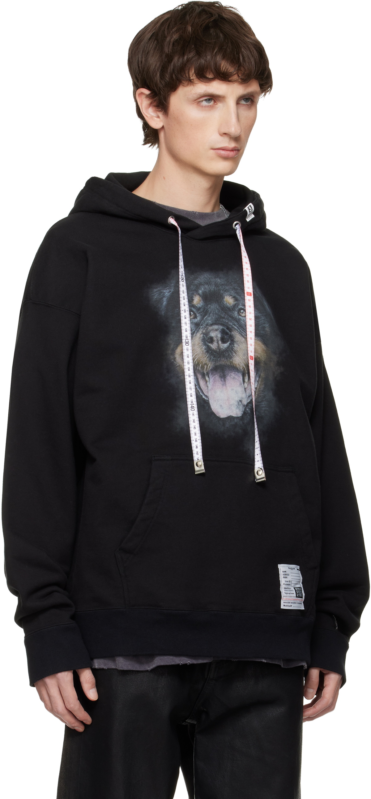 Maison MIHARA YASUHIRO Black Dog Printed Hoodie