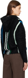 Andersson Bell Black Reverse Stripe Knit Hoodie
