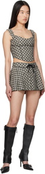 MISBHV Gray Monogram Jacquard Canvas Miniskirt