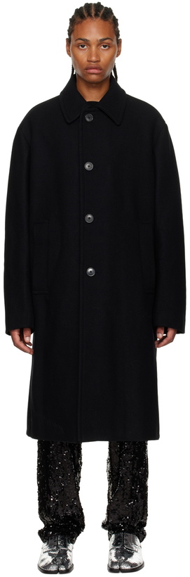 Photo: Dries Van Noten Black Spread Collar Coat