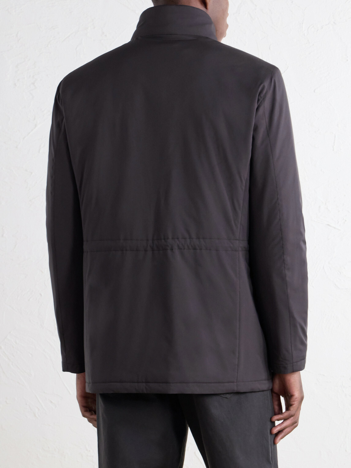 Thom Sweeney - Suede and Rib-Trimmed Padded Shell Coat - Brown