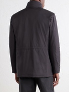 Thom Sweeney - Suede and Rib-Trimmed Padded Shell Coat - Brown