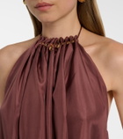 Zimmermann Aster beaded halterneck silk top