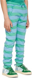 Bonmot Organic Kids Green & Blue Striped Lounge Pants