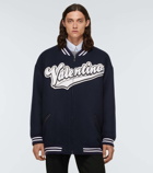 Valentino Oversized virgin wool varsity jacket