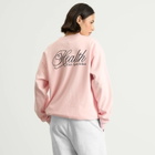 Sporty & Rich Women's Health Script Crew Sweatshirt in Pink Dolphin