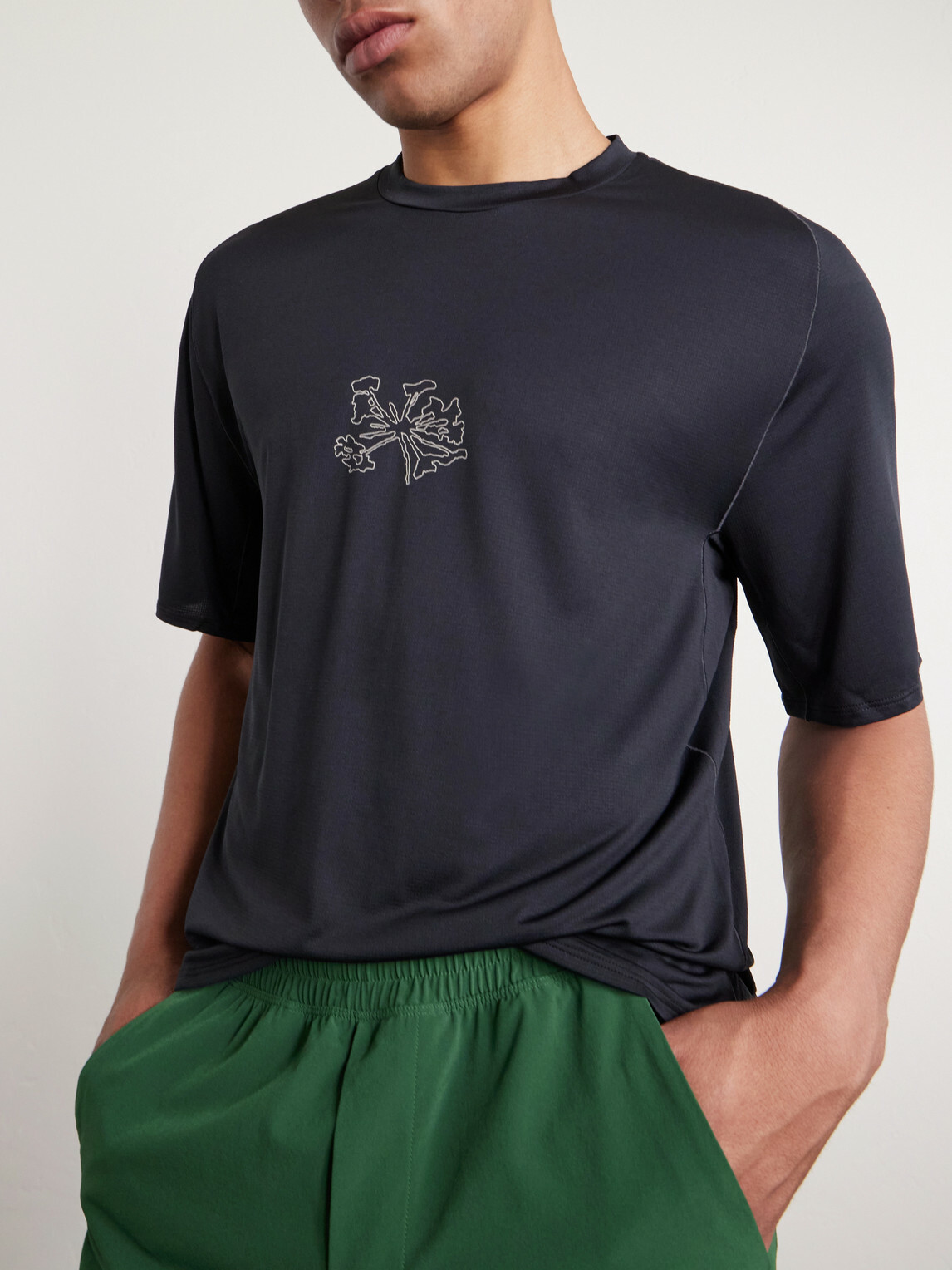Portal - Lateral Peak Logo-Print Recycled-Jersey T-Shirt - Black
