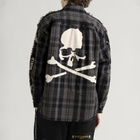 MASTERMIND WORLD Men's Damaged Reversible Plaid Shirt in Black