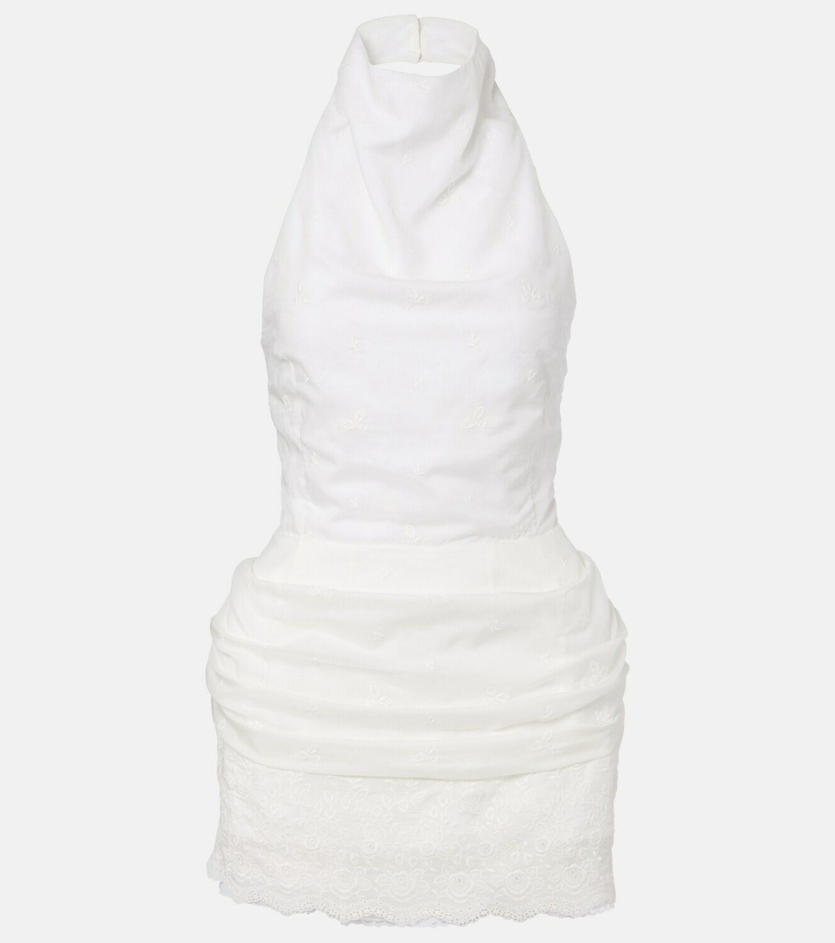 Magda Butrym Embroidered silk, wool and cotton-blend minidress