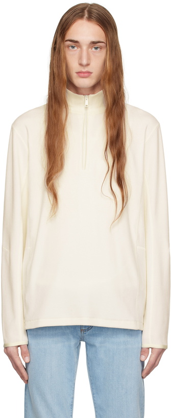 Photo: ZEGNA White Half-Zip Sweater