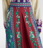 La DoubleJ Santa Monica printed satin midi skirt