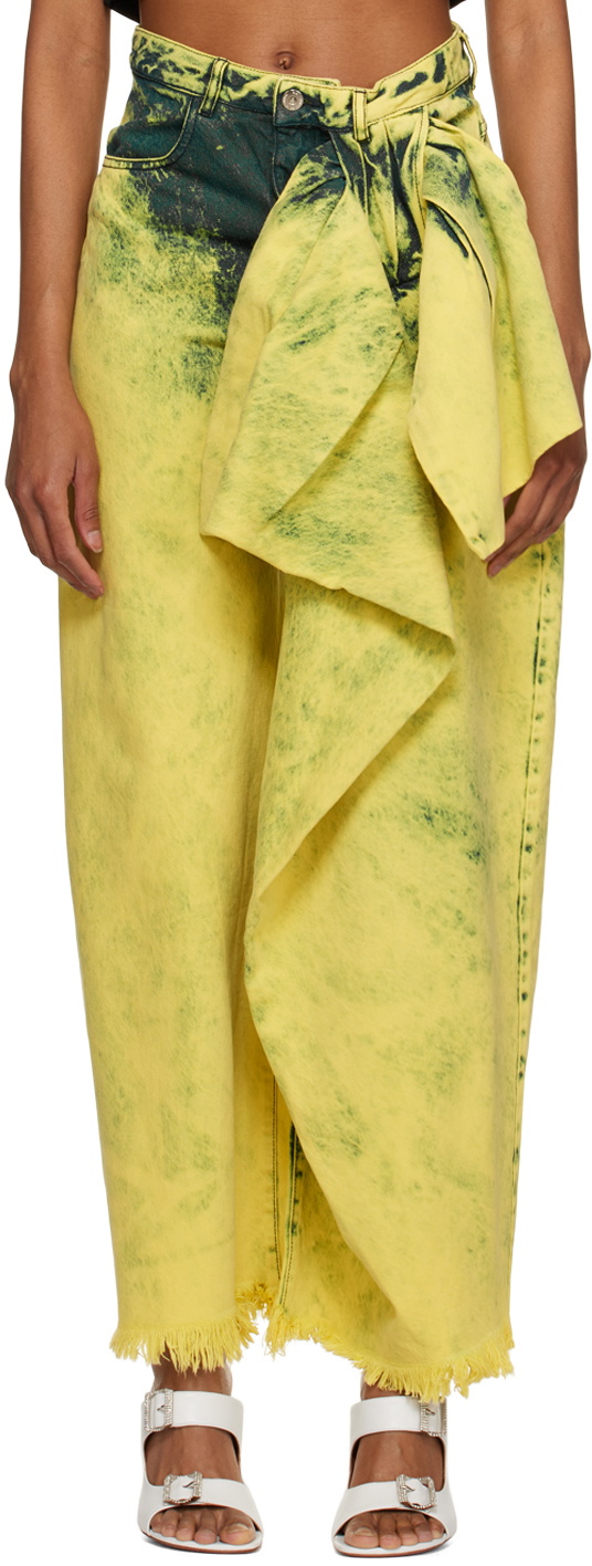 Marques Almeida Yellow Bow Jeans