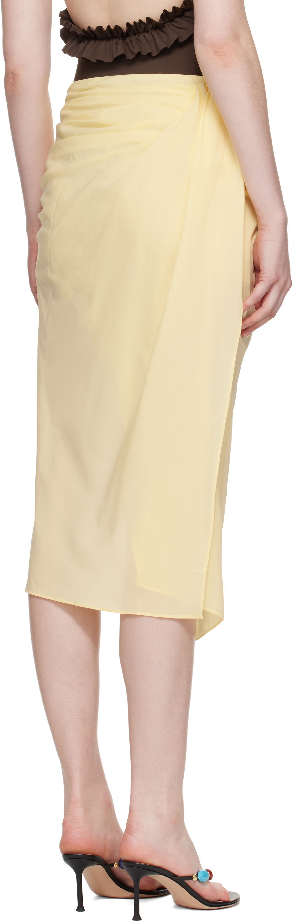 JACQUEMUS Yellow Plage 'The Paréo' Midi Skirt
